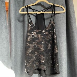 Black dress tank top. Sheer in back. Size small.